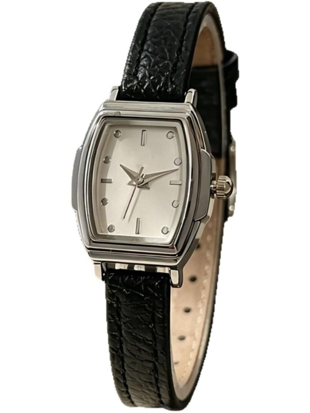 Chic Women's Watch with Metal Case, Minimalist Dial & Stylish Leather Strap